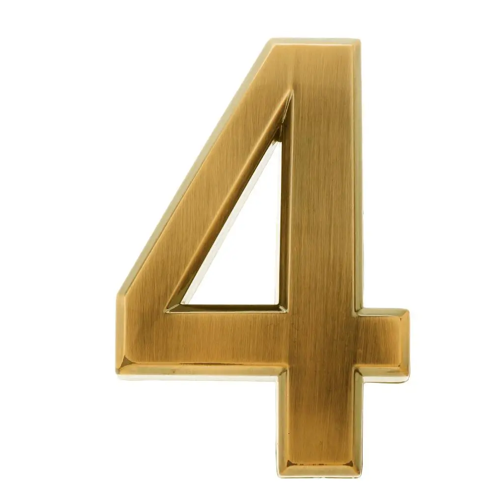 Golden Plastic House Number, Home Address Decor, Outdoor Door Number, Modern Address Number, Road Sign