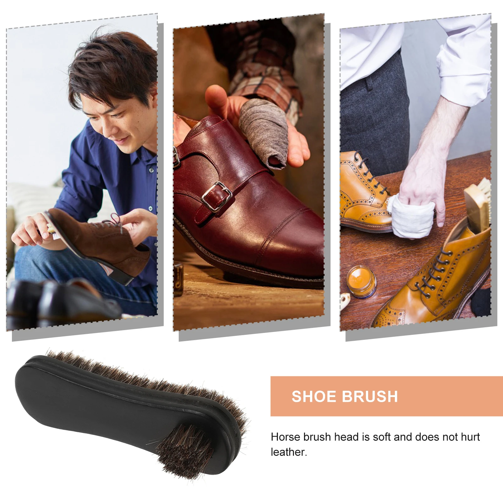 

Shoe Cleaning Brush Sturdy Design Practical Shoes Dedusting Brushes Polish Kit Boot Care Multifunctional