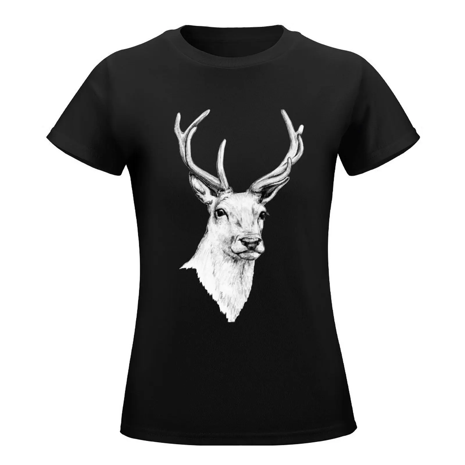 Deer Antlers Stag Head T-Shirt summer tops Blouse tees korean fashion t-shirt dress for Women plus size sexy