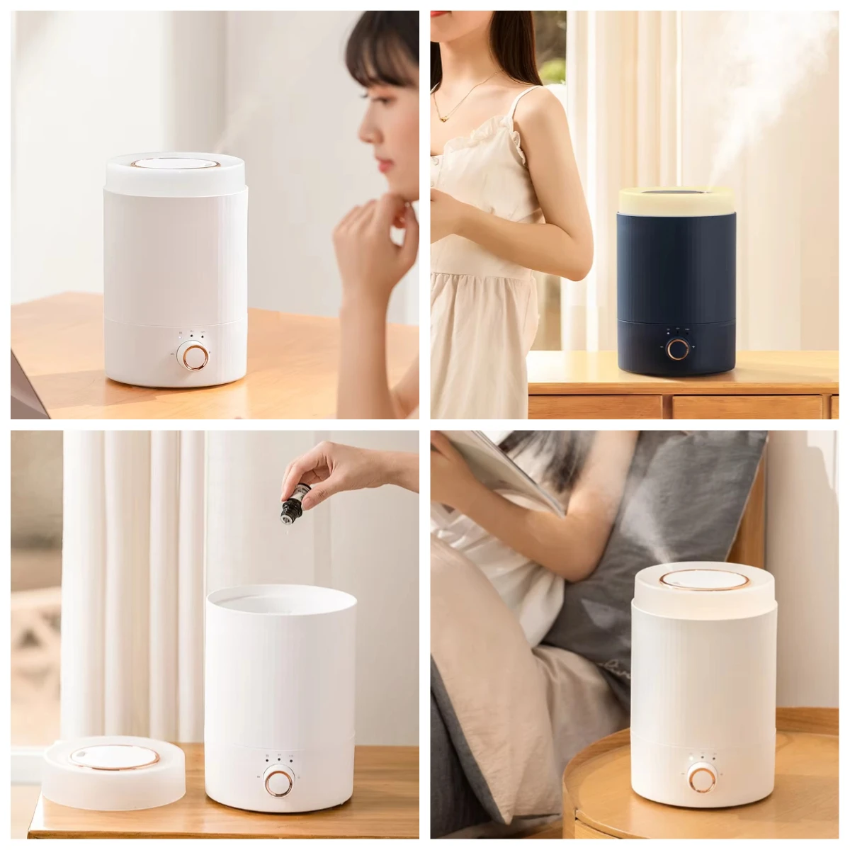 

Smart Home Night Light Humidifier, 2L Capacity Air Humidifier with Timer Setting and Anti-dry Protection
