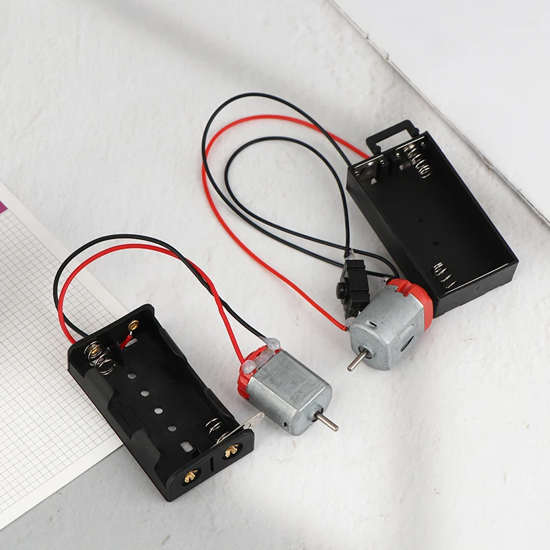 130 Motor Kit With 2x Battery Storage Case And Switch 16500 RPM Mini Student DIY Electronic Motor Circuit Models Kit-New