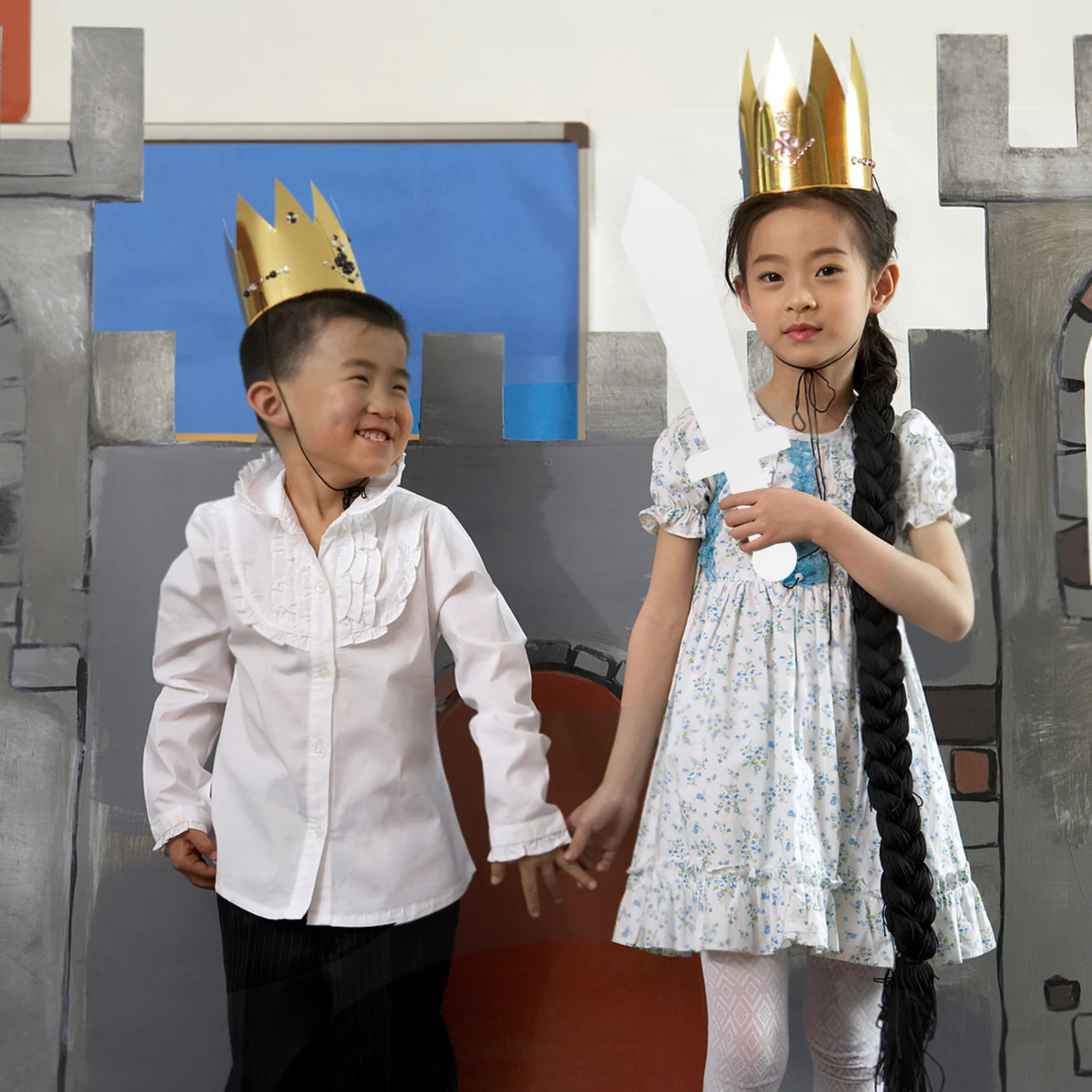 12 pezzi Graffiti per bambini Design fai da te Scudo leggero Fai finta di giocare Decorazione per feste Halloween Attività all'aperto al coperto Samurai