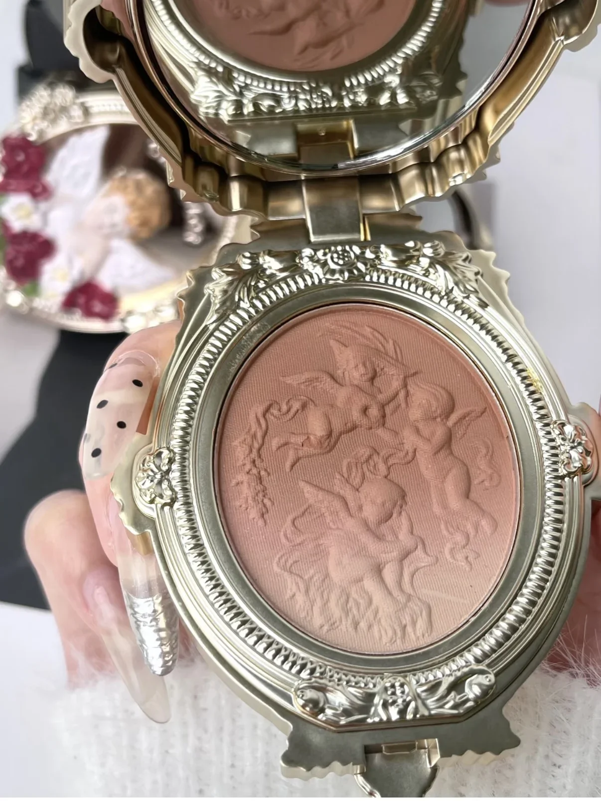 Cheerflor Angel Embossed Blush 여성용 잔인한 파우더 블러셔 매트 마감 컨투어 페이스 그라데이션 블러쉬 누드 메이크업