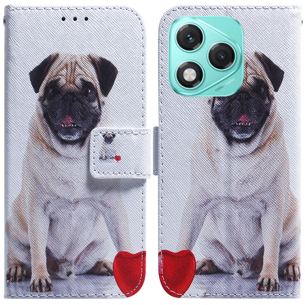 

Кожаный флип-чехол с изображением животных для Realme 14 Pro Plus GT Neo6 Neo7 SE 6T 6 C61 C63 C65 C75 Note 60, чехол-кошелек для карт