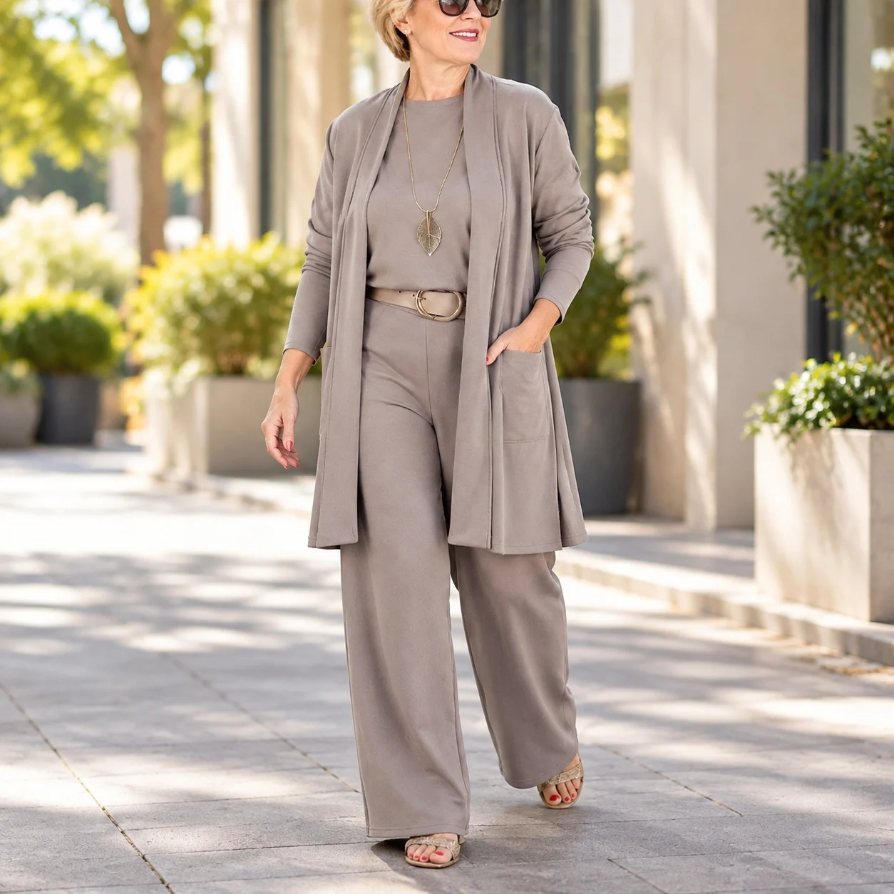 Long Sleeve Pocket Set with Full Length Long Pants and T Shirt Top in Western Style Casual Urban Streetwear Women Matching Sets