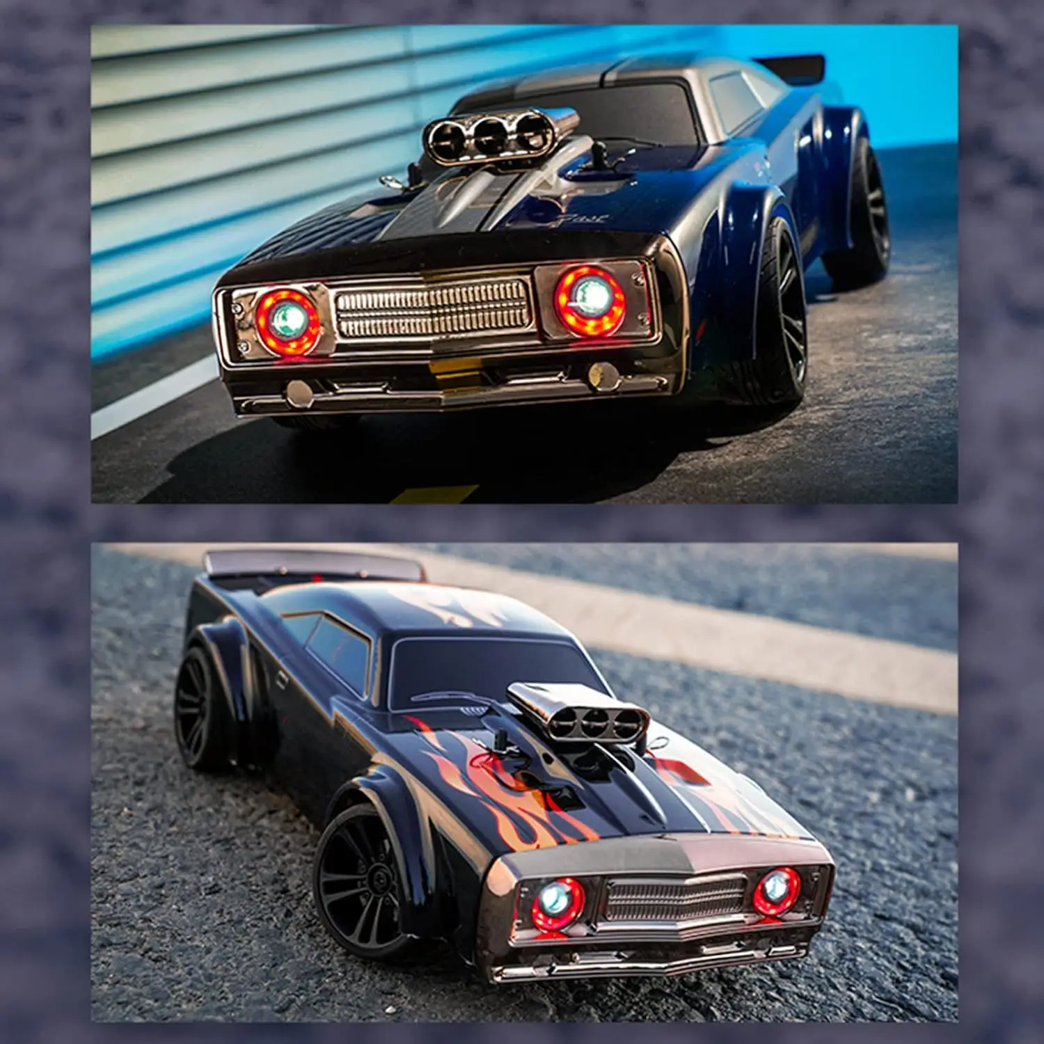 RC Drift Car, 1:16 Scale Remote Control Car, 4WD 35KM/H High Speed Racing Car, 2.4GHz RC Drifting Car for Adults with Cool LED L