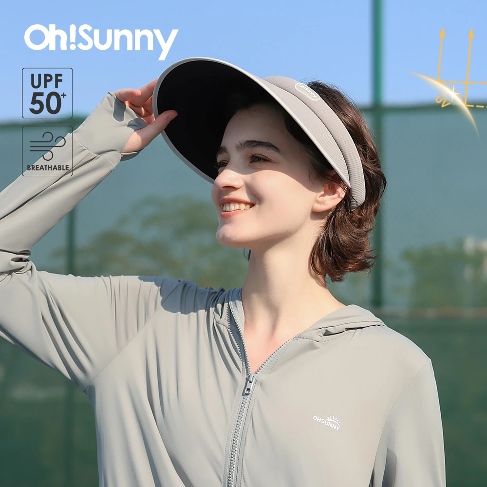 OhSunny Women Summer Visors Adjustable Empty Top Bucket Hat Sun Protection UPF1000+ Caps for Outdoor Golf Traveling Beach