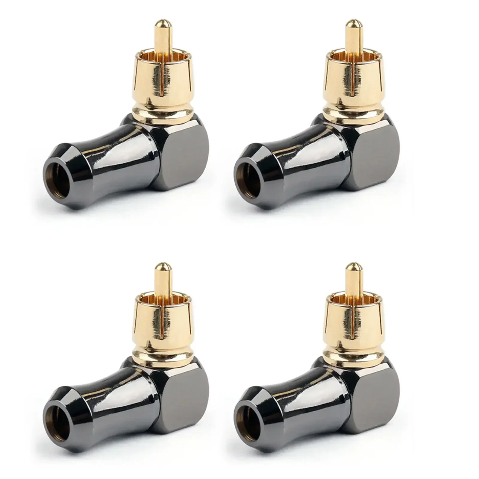 Durable High Quality RCA Right Angle Male Plug Copper Audio Video Connector 90 Degrees Soldering Adapte 6.35 Mm Male RCA Plug