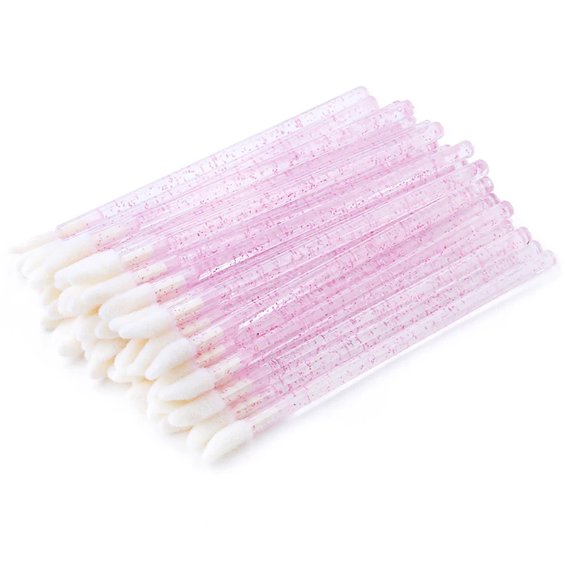 50Pcs Crystal Eyelashes Brushes Individual Lash Removing Cleaning Makeup Lip Brushes Eyelash Extension Mascara Applicator Tools