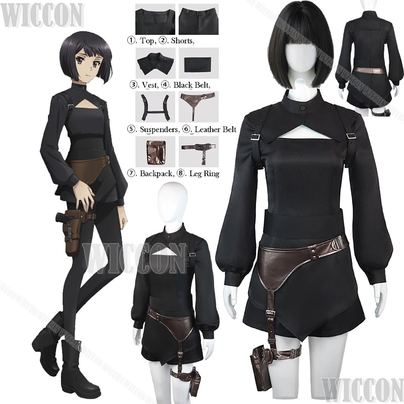 

Echika Hieda Cosplay Anime LN Your Forma Sexy Women Suit 2025 Adult Suits Black Dress Halloween Party Roleplay Carnival Clothes
