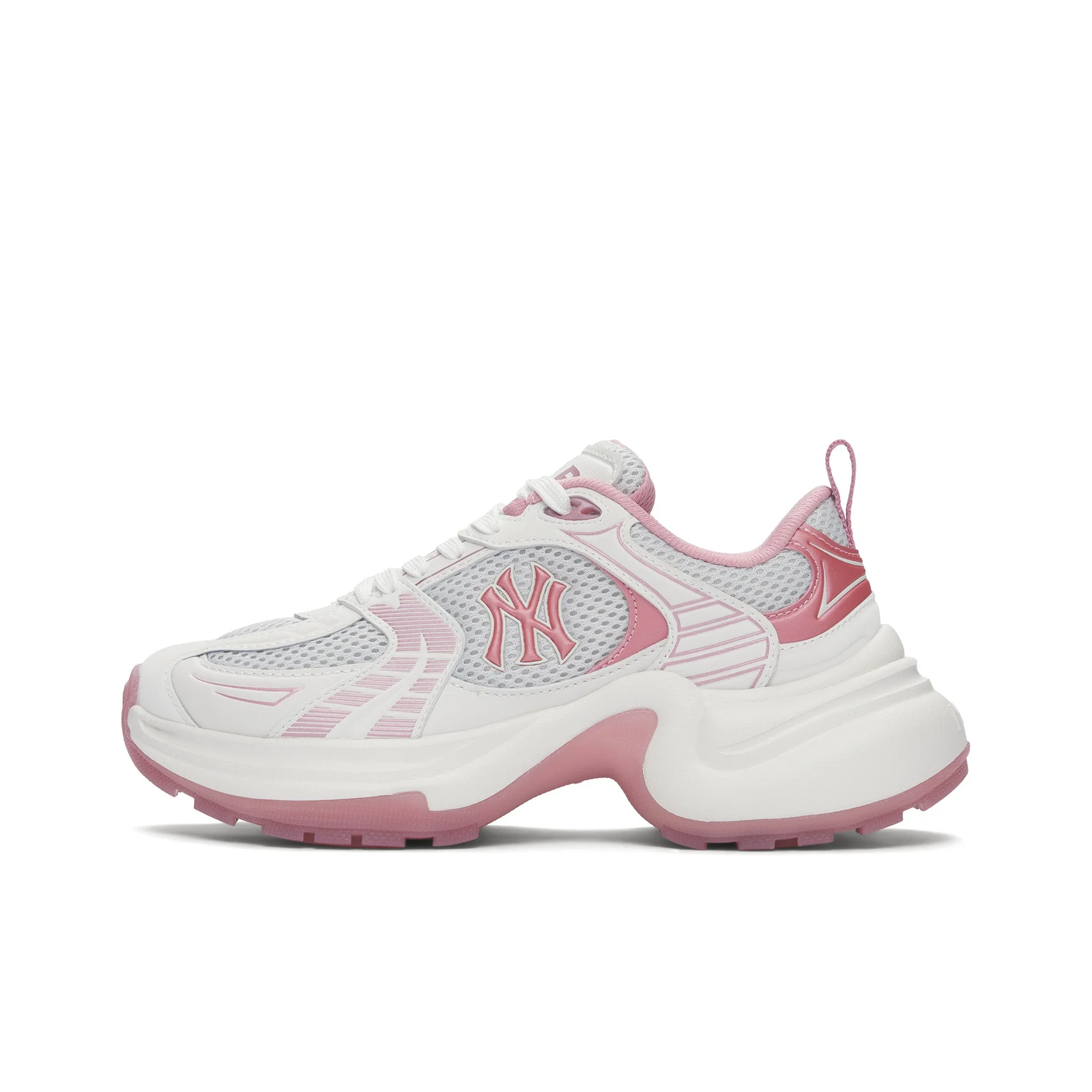 Tênis Chunky de Cano Baixo POIZON MLB New York Yankees Rosa Feminino