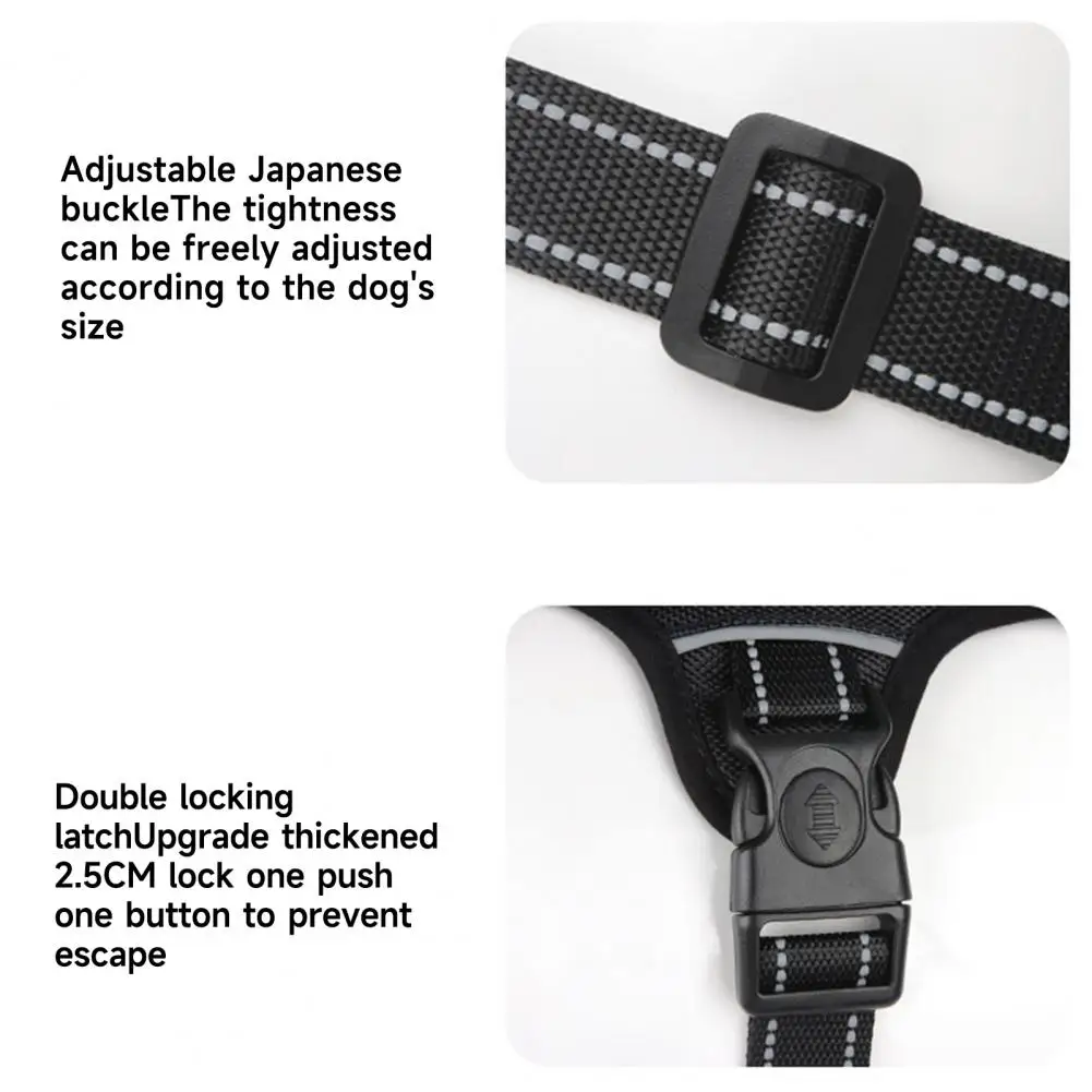 

Soft Dog Harness Escape-proof Breathable Dog Vest Harness with Adjustable Buckle for No-pull Control Step-in Comfort for Chest