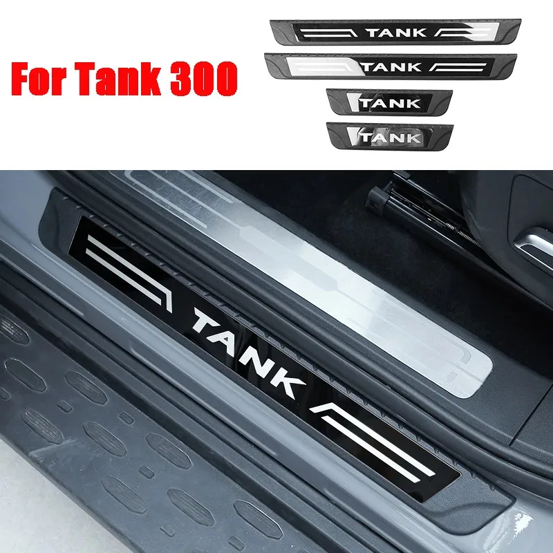 

For Great Wall Tank 300 Threshold Bar Modification Door Welcome Pedal Anti Scratch ABS Door Protection Decoration Accessories