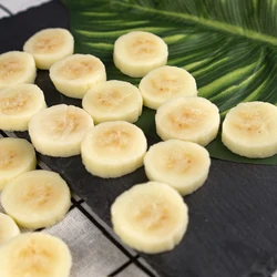 PVC Artificial Waffle DIY Toys Banana Slice Imitation UV Print Long Round Fake Plastic Accessories Cake Ice Cream Decoration