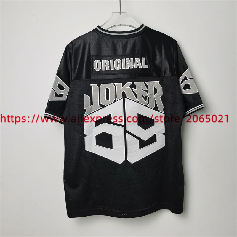 2024ss Embroidery Patchwork V-neck Number 69 Joker Rugby Jersey T Shirt Men Women Oversized T-shirt Top Tees