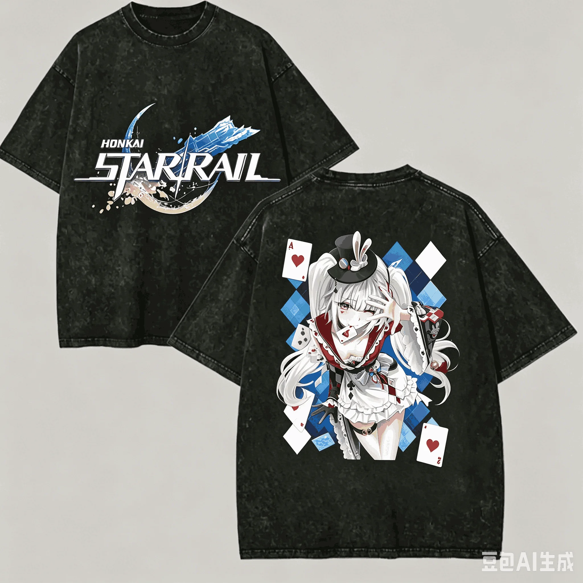 Honkai Star Rail Washed T shirt Anime Lovr Harajuku New Model Oversized Vintage Loose Unisex Vintage Loose Retro Fashion Classic view 2