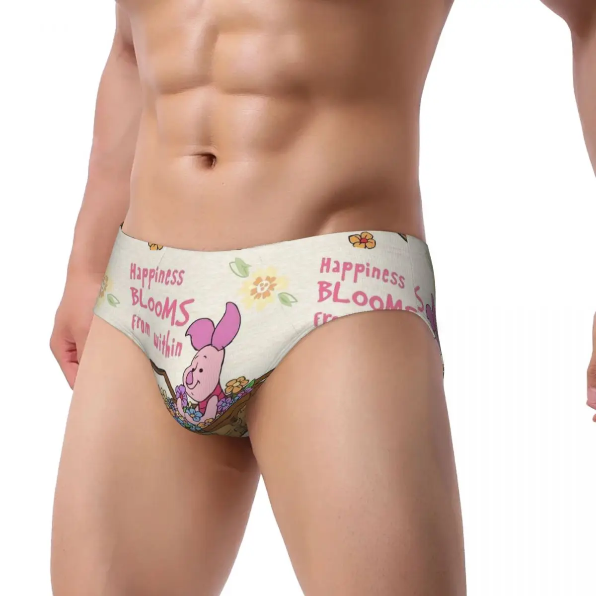 Custom Piglets Big Movie Wallpaper Briefs Underwear Mens Comfortable Stretch Underpants