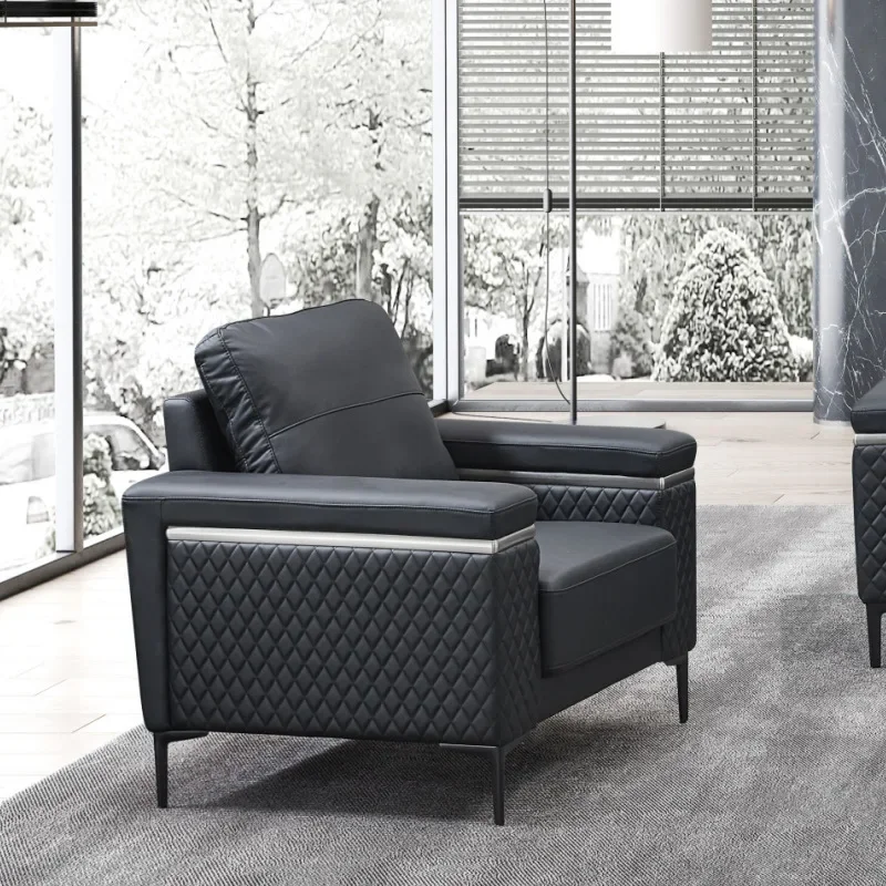 High-end cat claw leather office sofa tea table business simple living area three-person negotiation reception office sofa