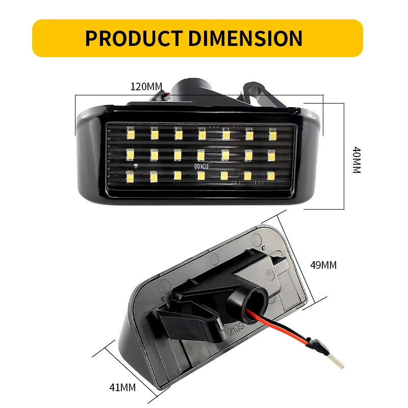 2PCS For Toyota Proace MK1 MK2 Box Estate Van Verso LED Licence Number Plate Light Canbus For Fiat Scudo SU001A1285 9658461780
