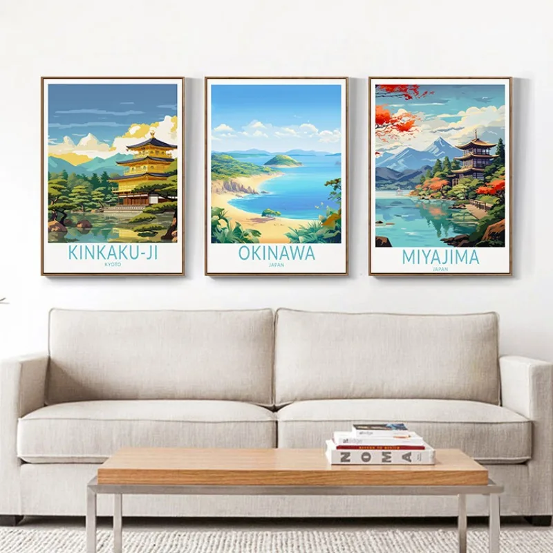 Japan Cityscape Scenery Tokyo Hirono Miyajima Okinawa Landscape Travel Poster Modern Canvas Painting Art Picture Wall Home Decor