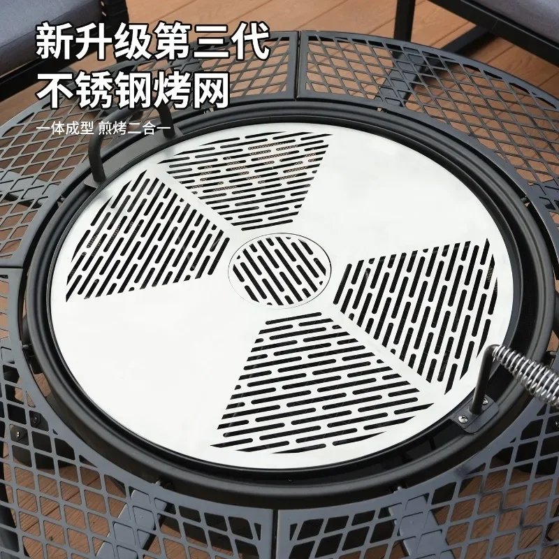 Garden BBQ Grill Household Large  Outdoor Smokeless American  Charcoal Villa Grill