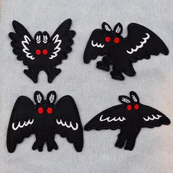 Black Moth Patch Punk Iron On Patches For Clothing Thermoadhesive Patches DIY Applique Embroidered Patch For Jackets Badges