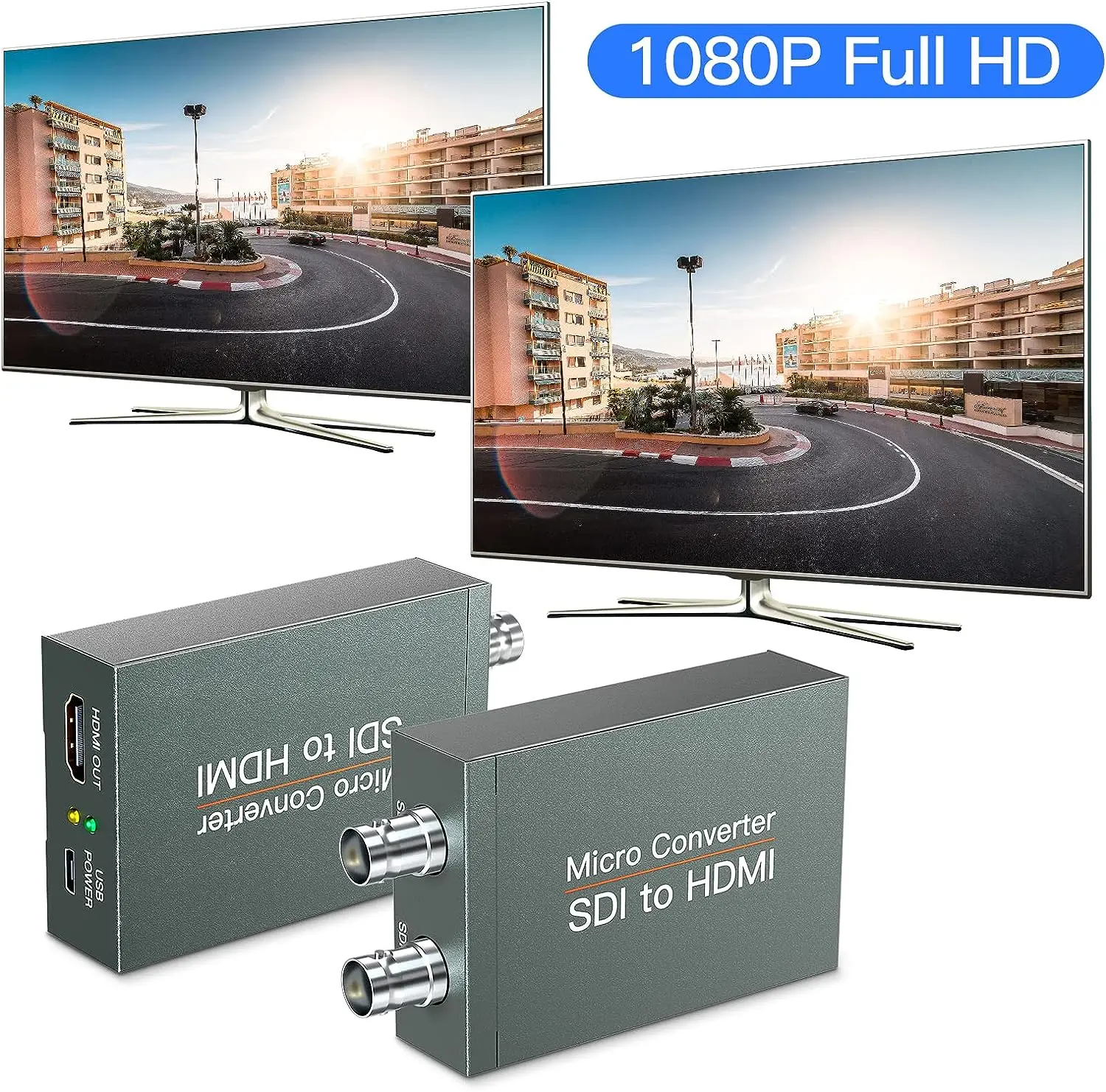 SDI to HDMI Video Converter Display Adapter SDI Input Dual Output HDMI or SDI for Security Monitoring