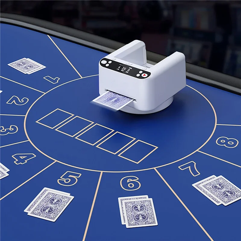 

2-12Player 2 Decks Playing Card Dealing Machine Automatic Poker Card Dealer for Poker Games OLED Display Smart Cards Dispenser
