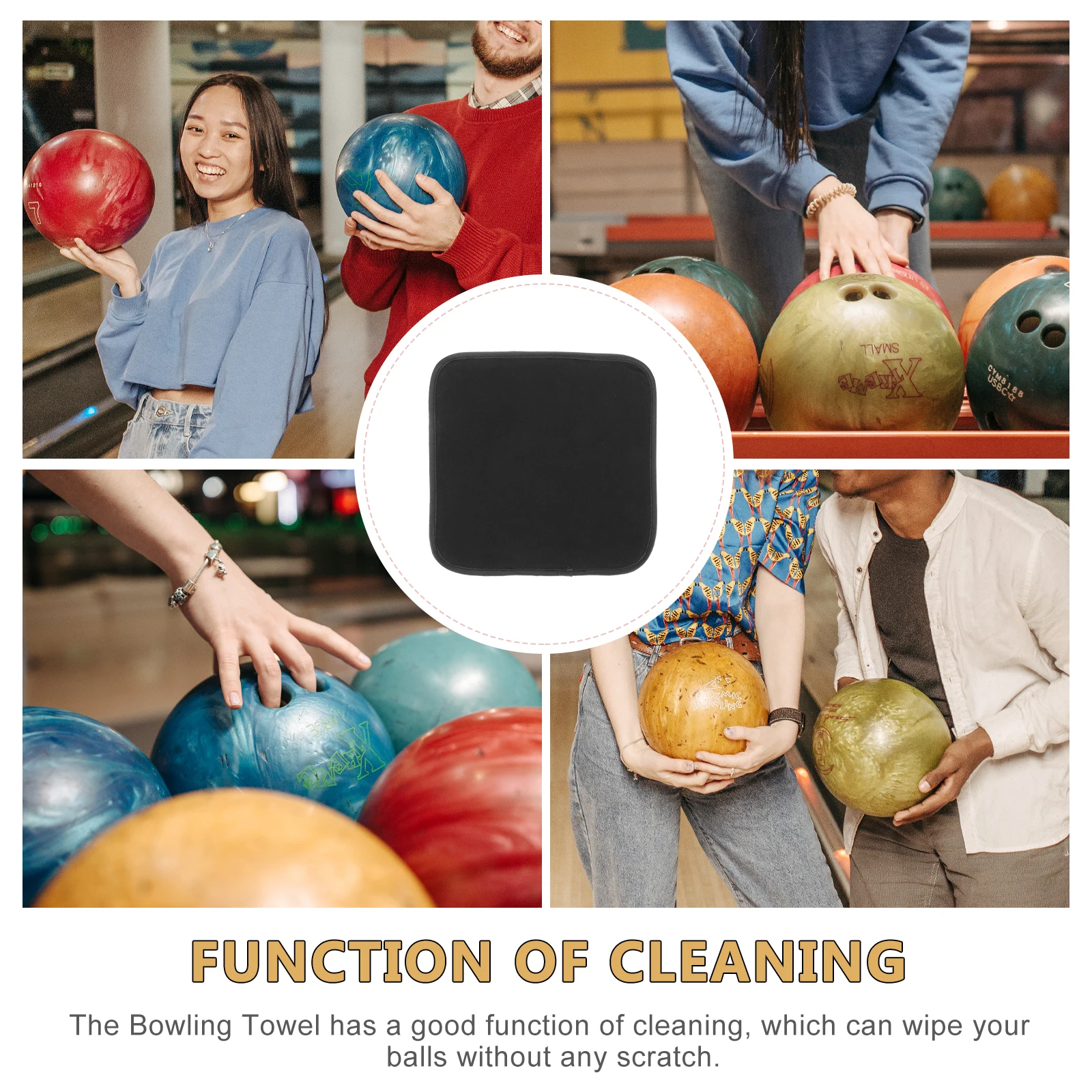 

2pcs Bowling Cleaning Cloth Polishing Pad Cleaning Bowling Pad Portable Reusable Lightweight Accessories