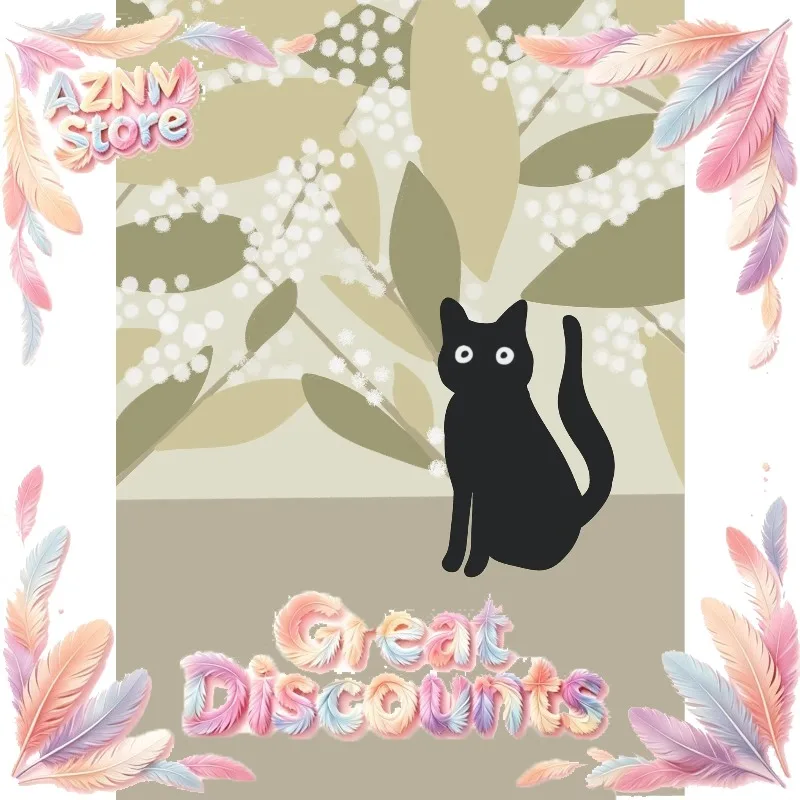 2026 Abstract Black Cat Drawing Poster Cute Cats Pop Illustration Prints Canvas Painting Aesthetic Wall Art Pictures Home Room