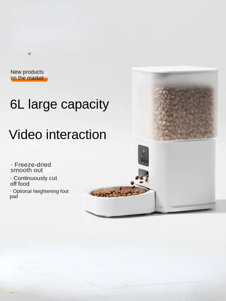 

[6L Large Capacity] Pet Automatic Feeder Timed Quantitative Intelligent Height Increase Feeding Remote Cat and Dog Food