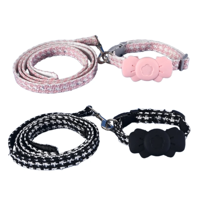 

Dog Collar Lovely Bowknot Leash for Training Walking Belt for Large Small Dogs Rope Multicolored