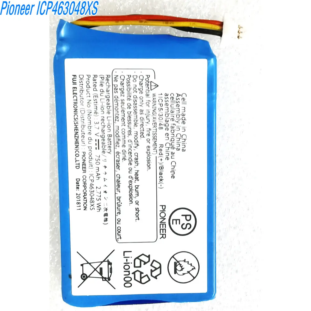

Сменный литий-ионный аккумулятор Pioneer ICP463048XS 3,7 В, 750 мАч1ICP5/30/48