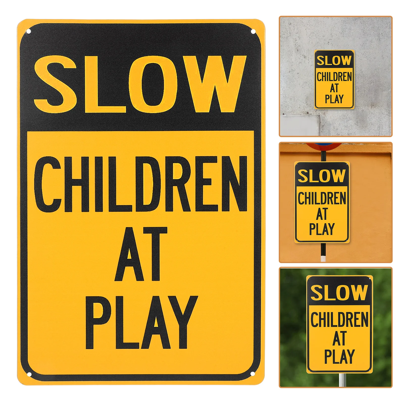2pcs Children At Play Safety High Visibility Slow Down Security Easy Installation Traffic Safety Signs For Streets