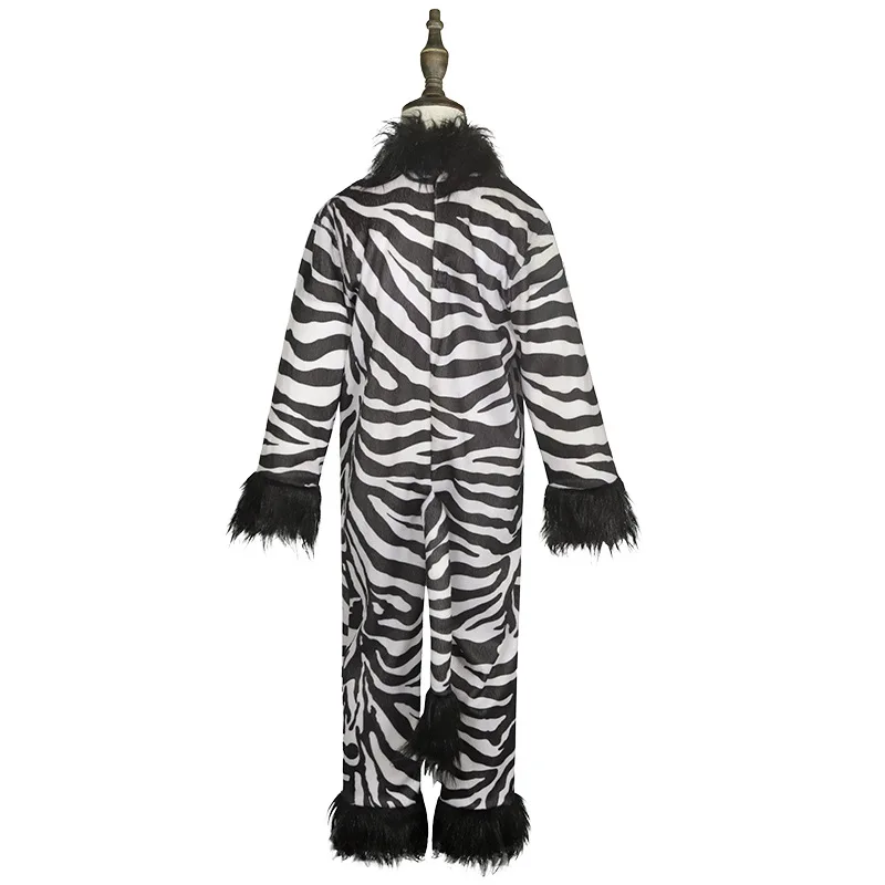 Halloween Children Cosplay Zebra Costume Holiday Party School Stage Costumes Funny Animal Onesie Set Stage Performance Clothes