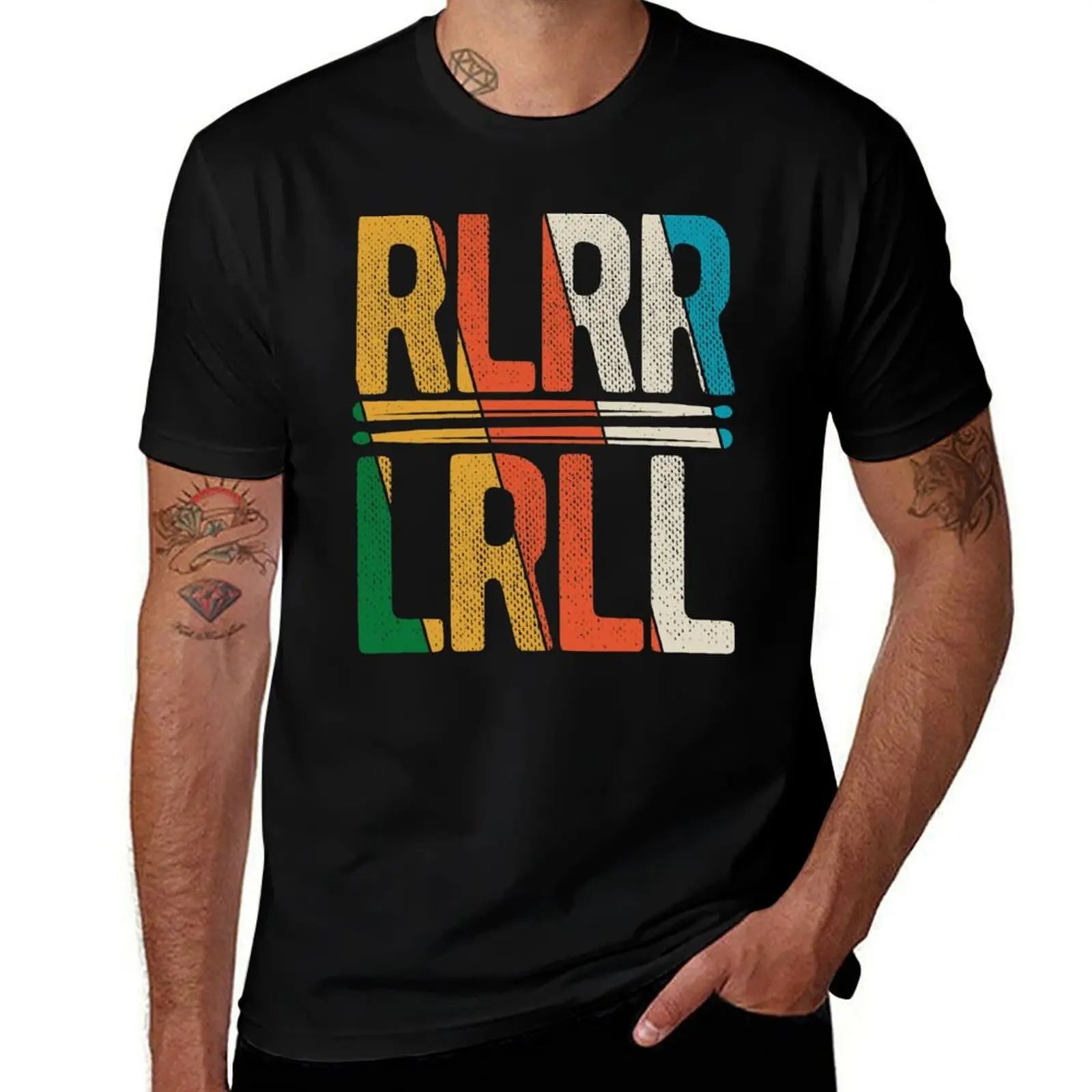 Rlrr Lrll Funny Drummer T-Shirt graphics customs tees funny t shirts men