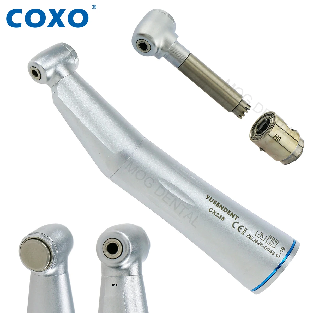 COXO Dental Low Speed Handpiece Straight Contra Angle Handpiece Air Motor Internal Water Spray 2/4 Holes Fit NSK