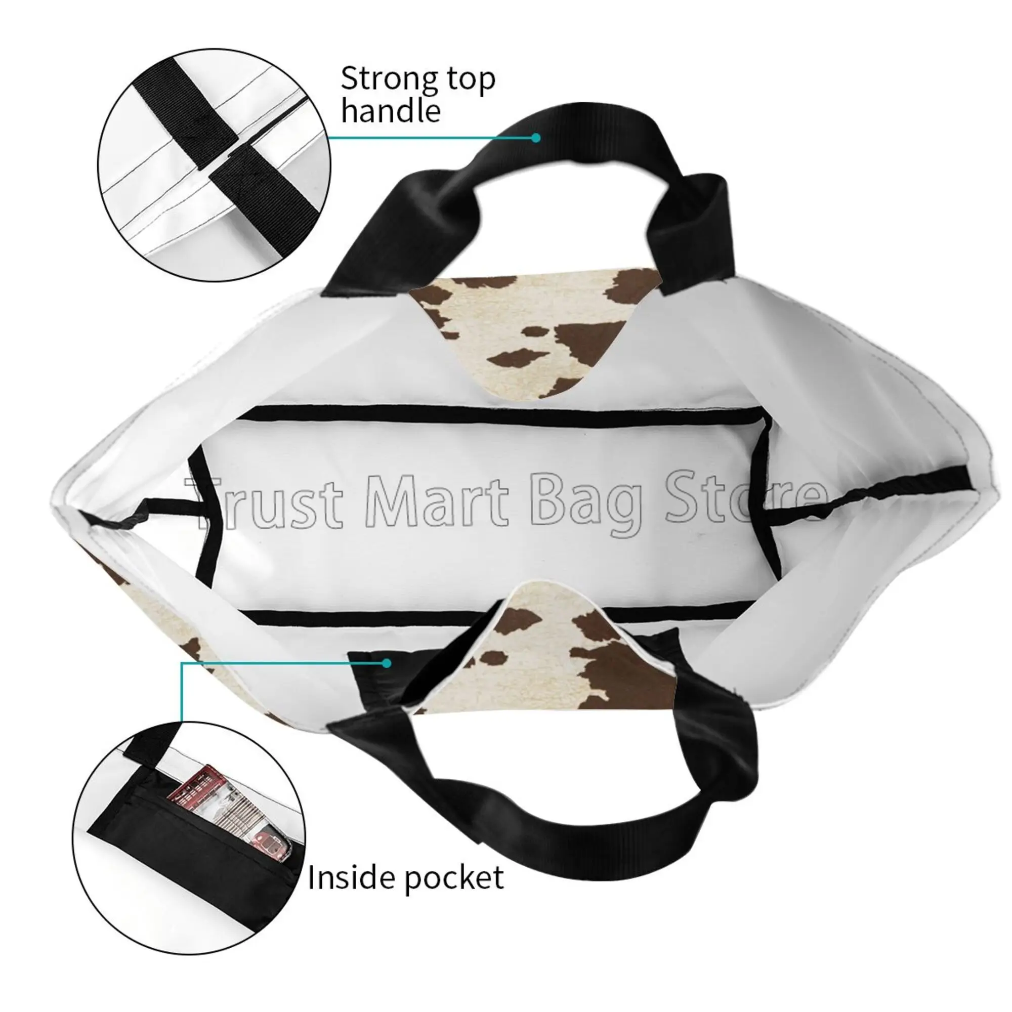 Cute Cow Print Tote Bag Cow Print Sling Bag Travel Reusable Grocery Shopping Bag Tote Gifts for Women Men