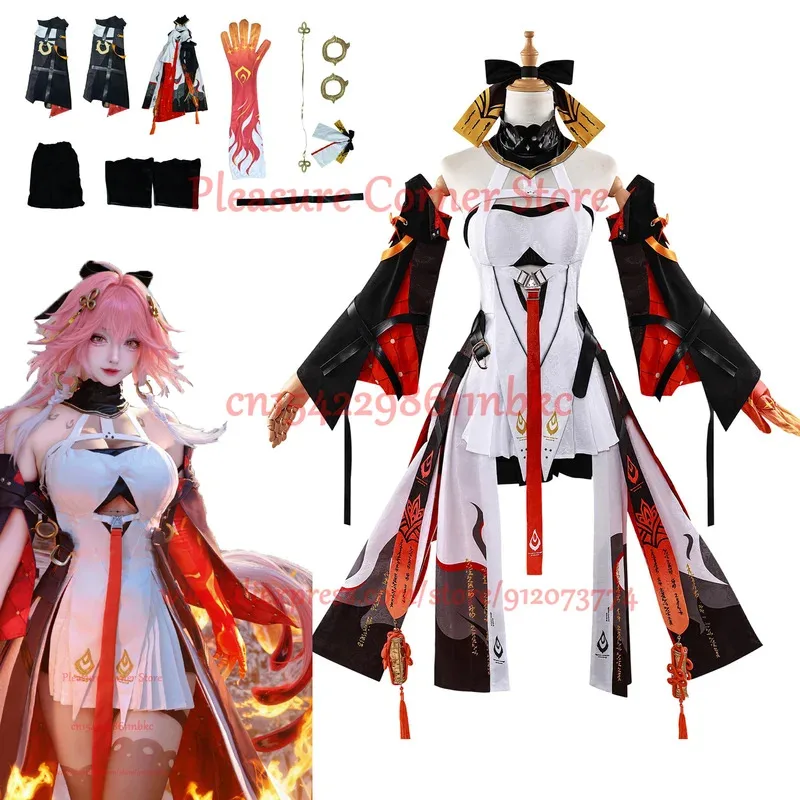 

XS-3XL In Stock Wuthering Waves Changli Cosplay Costume Full Set Wig Dress Outfit Uniform Chang LI Cosplay Dress Suits