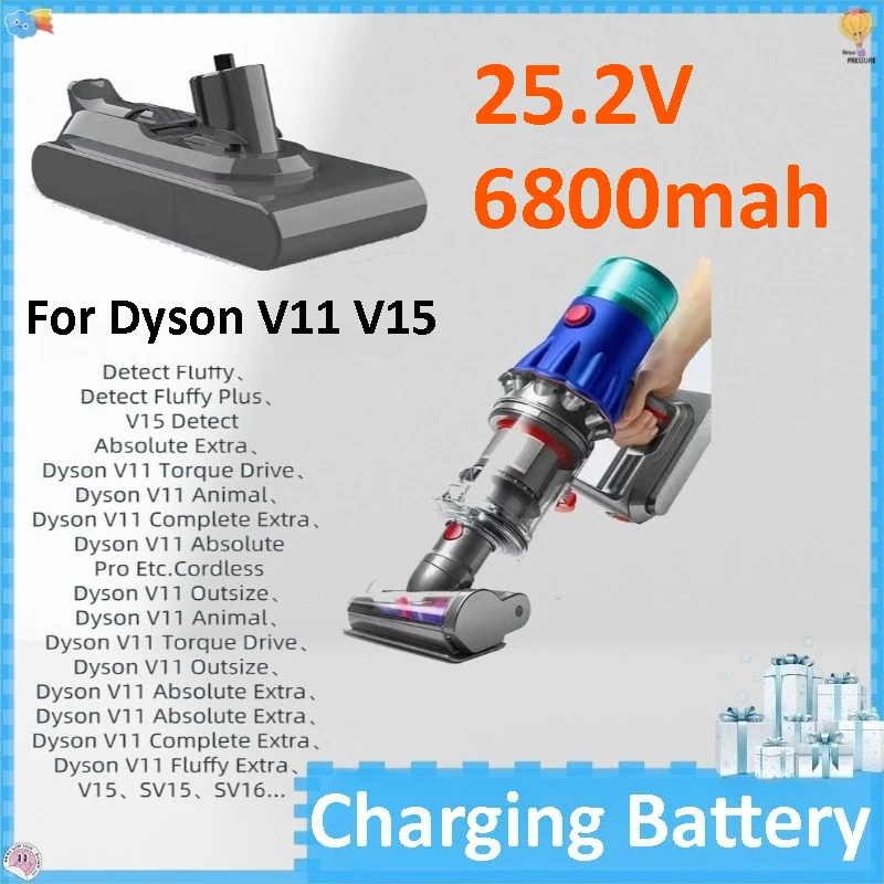 

25.2V 6800mah Replacement for Dyson V11 V15 Click in Battery