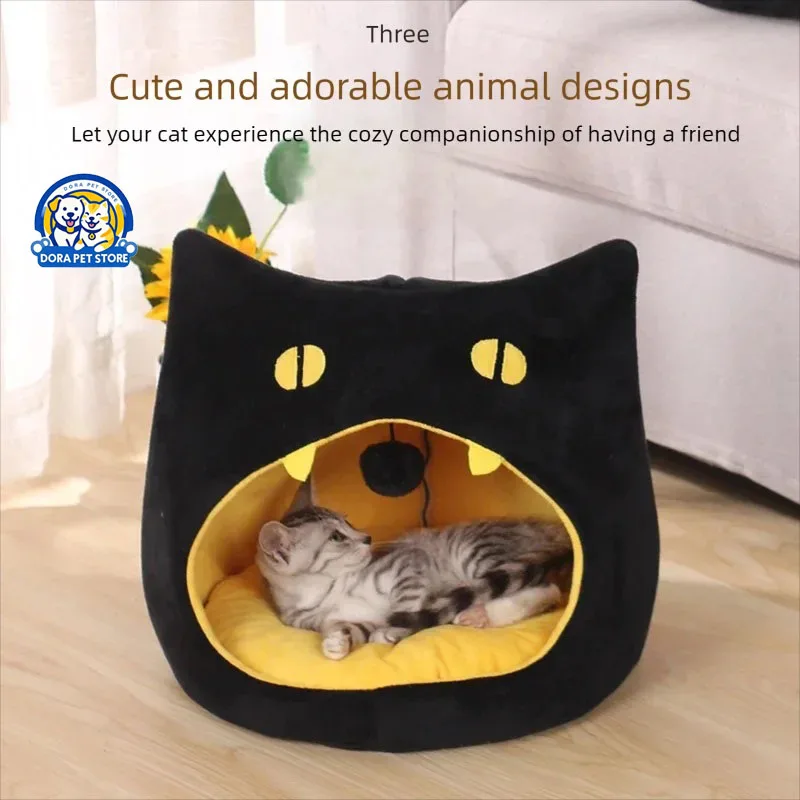 

Креативные кошачьи гетры с большим ртом, короткие бархатные гетры для домашних животных, кровати для домашних животных, товары для кошек, котята, кошачьи гетры на Хэллоуин