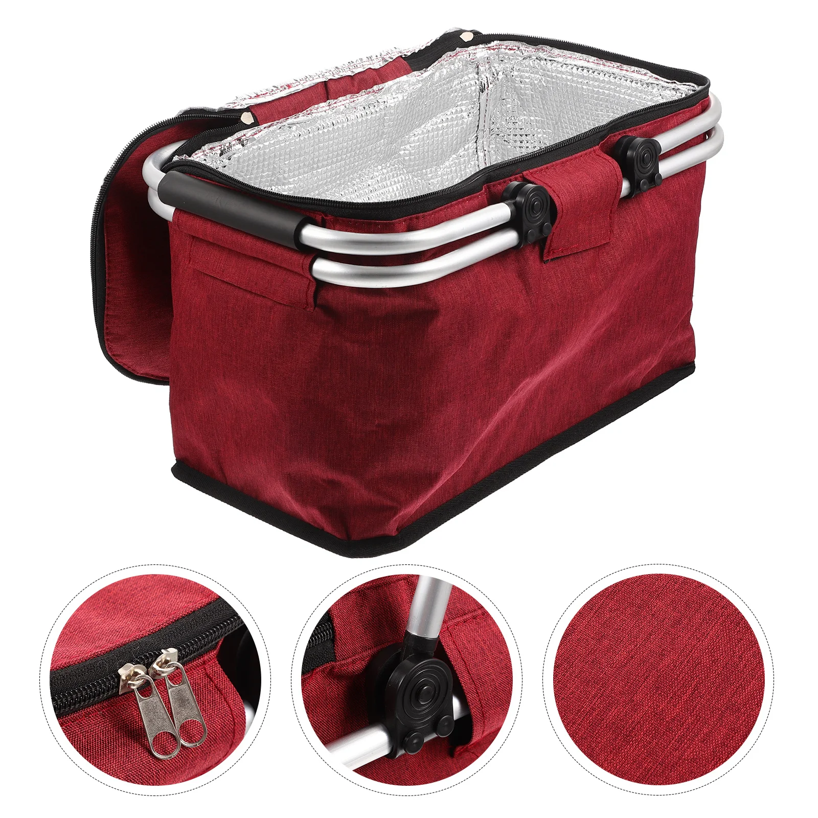 

Large Capacity 18L Portable Lunch Bag Picnic Basket Foldable Aluminum Foil Insulated Cooler Bag Thermal Food Storage Carrier