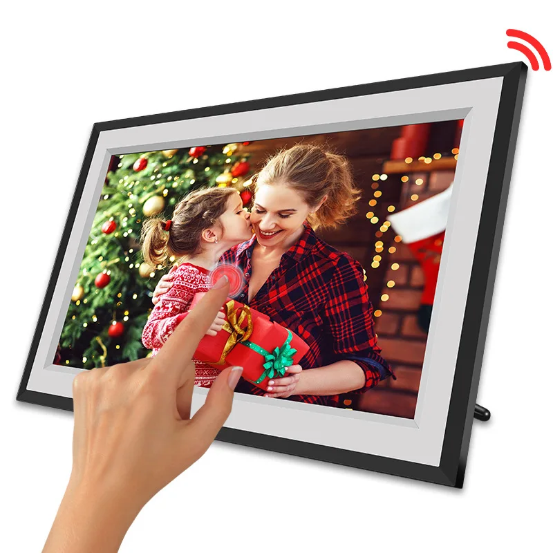 13.3 Inch Digital Photo Video Frame with Wifi Android Compatibility Plastic LCD Photo Clock US Plug Video Playback Function