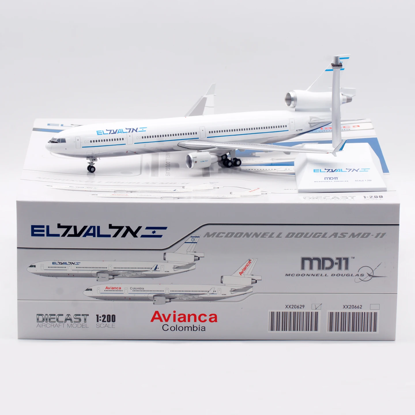 

XX20629 Коллекционный самолет из сплава в подарок JC Wings 1:200 El Al MCDONNELL Douglas MD-11 [Полированный] Литая под давлением модель самолета N278WA