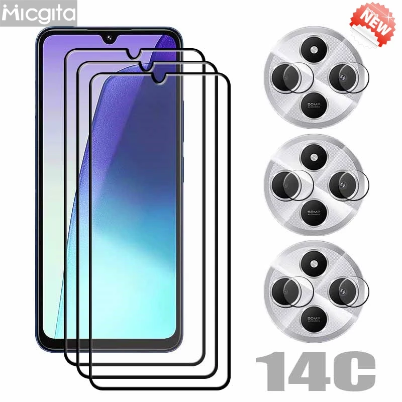Upgrade Full Cover For Redmi 14C Screen Protector Anti-Sctratch Soft Fiber Camera film For Redmi 14C
