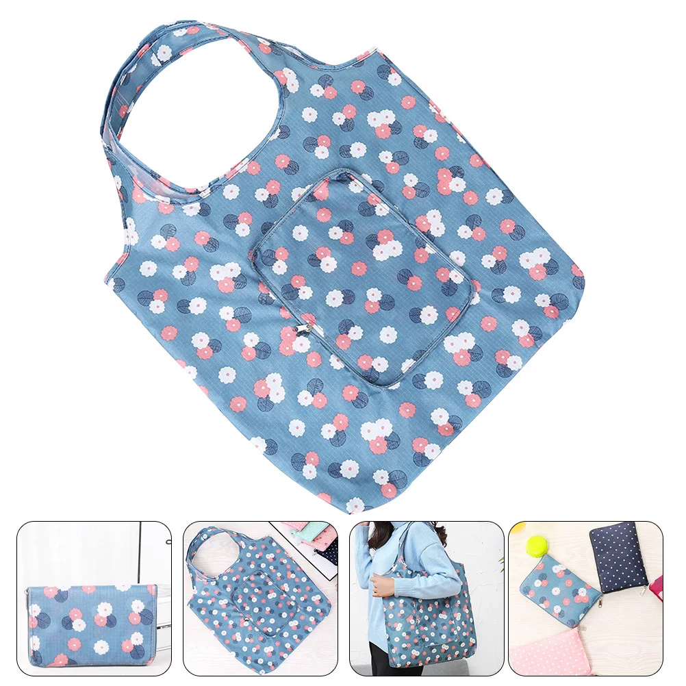 حقيبة تسوق مقاومة للماء قابلة للطي وقابلة لإعادة الاستخدام وحقيبة بقالة ذات سعة كبيرة وشديدة التحمل للتسوق اليومي والسفر والتخزين في الهواء الطلق