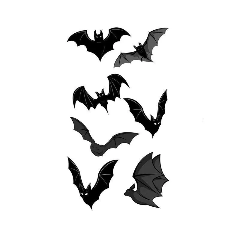 1sheet Halloween Tattoo Sticker Paper Spider Tattoo Sticker Bat Tattoo Sticker