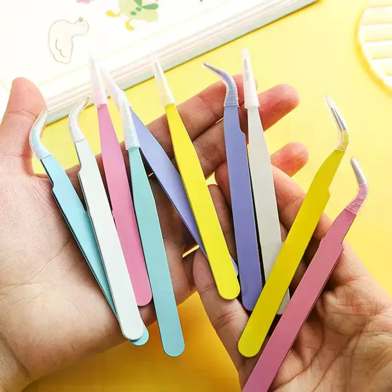 Eyelash Pick Beauty Expert Stainless Steel Eyelash Pick False Eyelash Pick Non-Sticky Coating Eyelash Clamp
