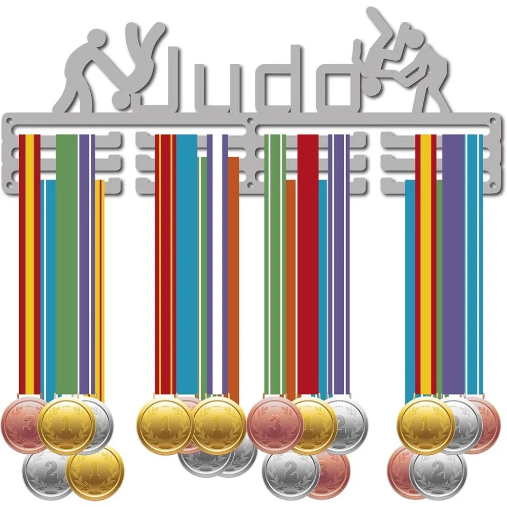 Judo Metal Medals Holder Medal Display Hanger Rack Sports Athlete Awards Rack Wall Mount Decor Frame Case Winner Gifts for Race