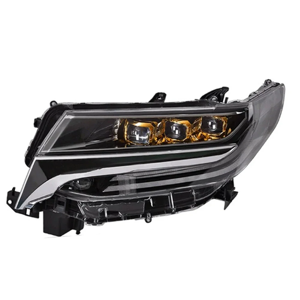 2PCS Suitable for Toyota Alphard headlight assembly  modified Japanese version of three-eye LED lens headlights